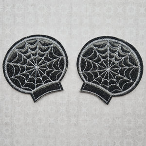 Spider Webs - Black Pixie Dust with White Thread