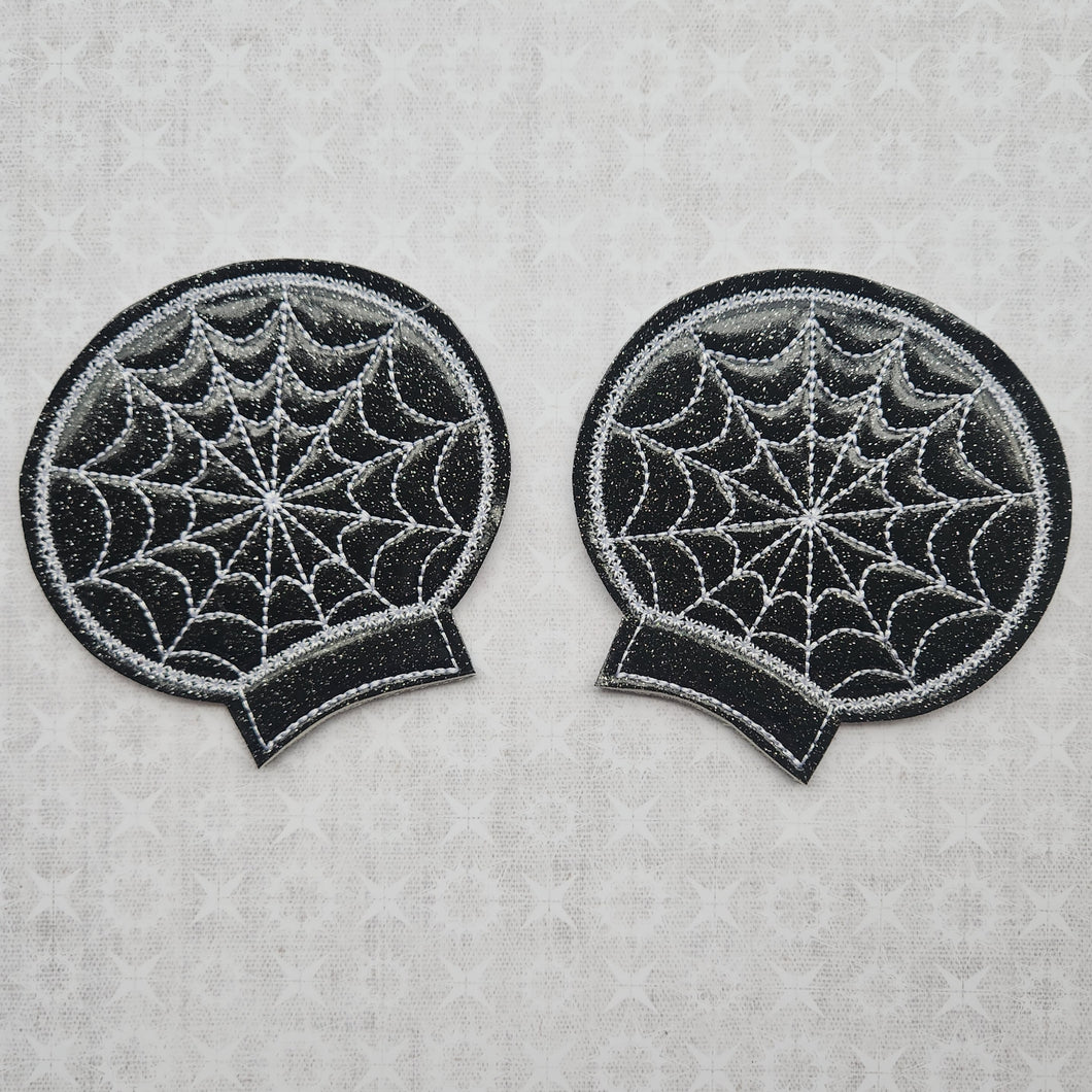 Spider Webs - Black Pixie Dust with White Thread