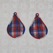 Load image into Gallery viewer, Red White and Blue Plaid Teardrop
