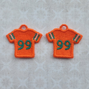 Football Jersey #99 - Orange/Aqua/White