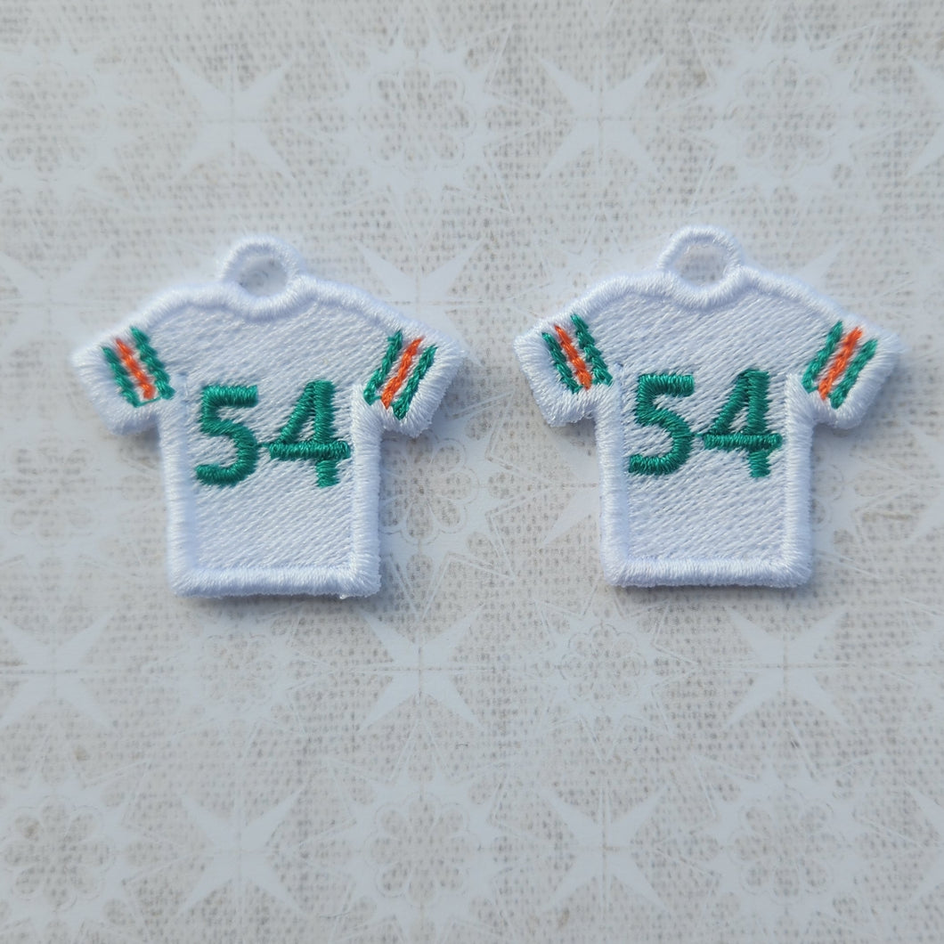 Football Jersey #54 - White/Aqua/Orange