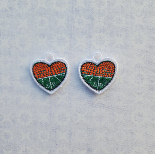 Football Heart - Aqua & Orange