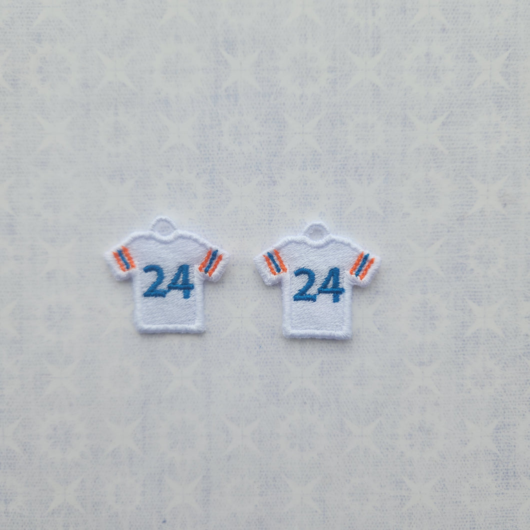 Football Jersey #24 - Orange/Blue/White