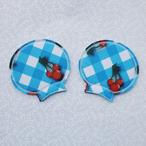 Cherries - Blue Plaid