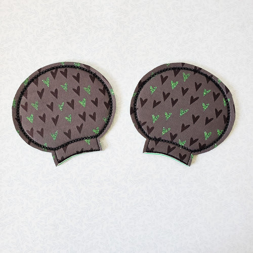 Green & Black Hearts