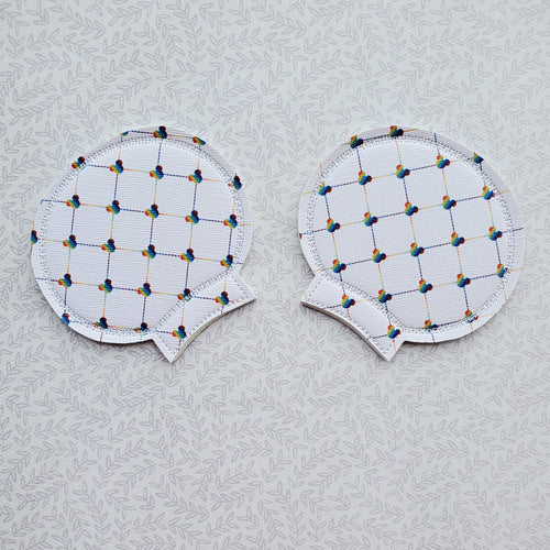 Quilted Rainbow Heads - White