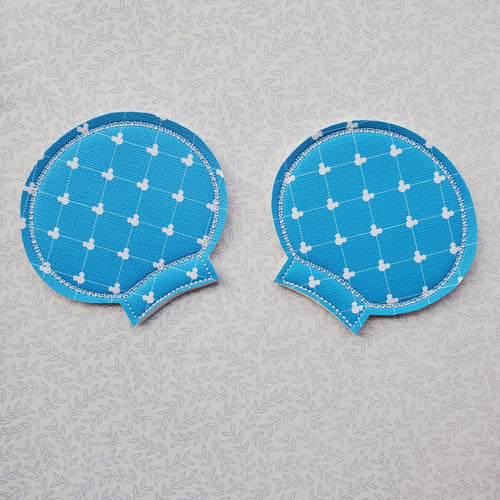 Quilted - Light Blue w/ White