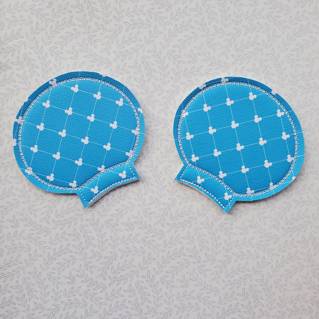 Quilted - Light Blue w/ White