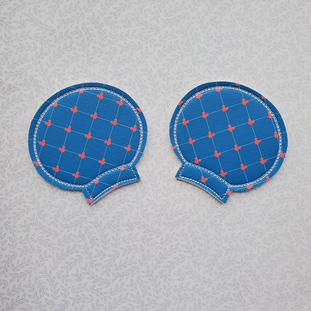 Quilted - Blue w/ Red