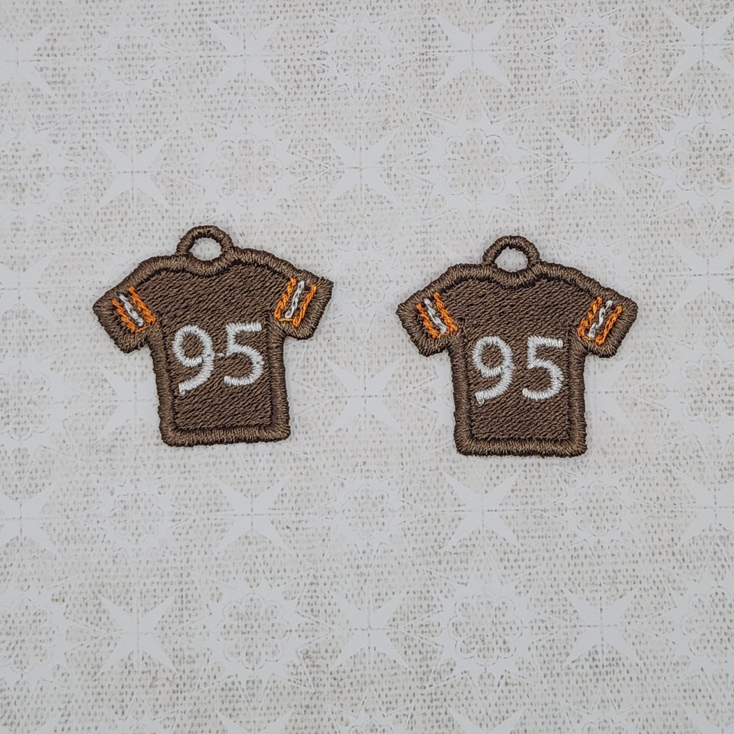 Football Jersey #95 -  Brown/Orange/White