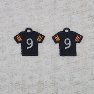 Football Jersey #9 -  Black/Orange/White