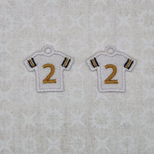 Load image into Gallery viewer, Football Jersey #2 - White/Black/Gold