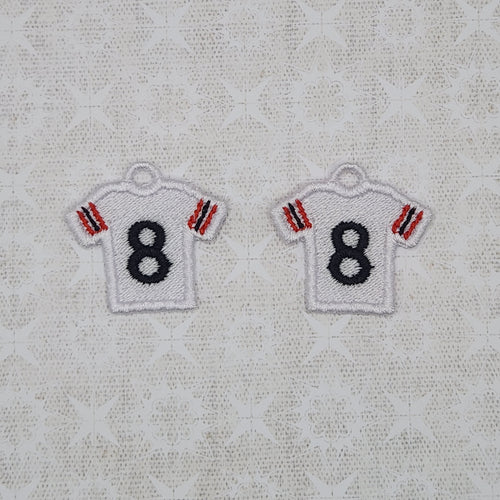 Football Jersey #8 - White/Red/Black