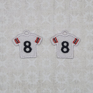 Football Jersey #8 - White/Red/Black