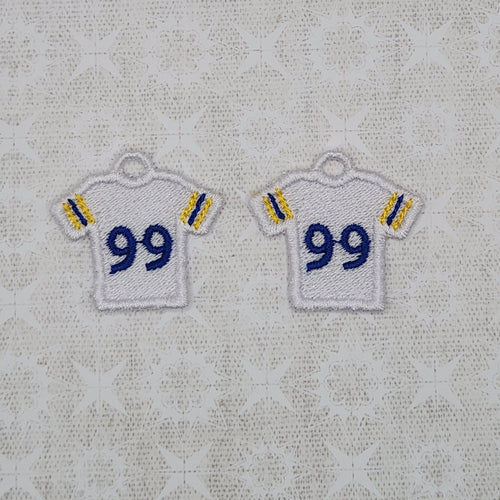Football Jersey #99 - White/Blue/Yellow