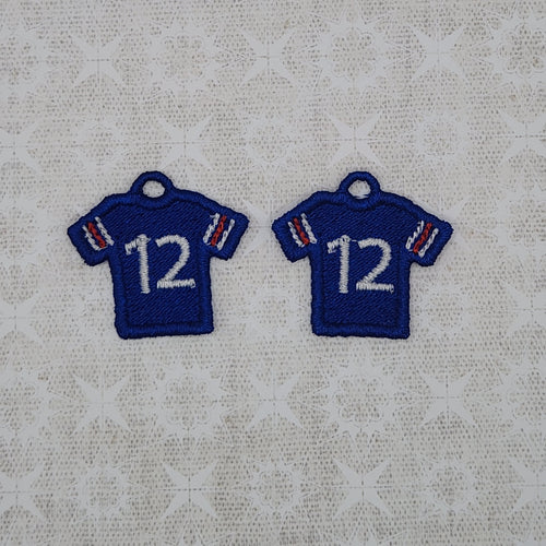 Football Jersey #12 - Blue/Red/White