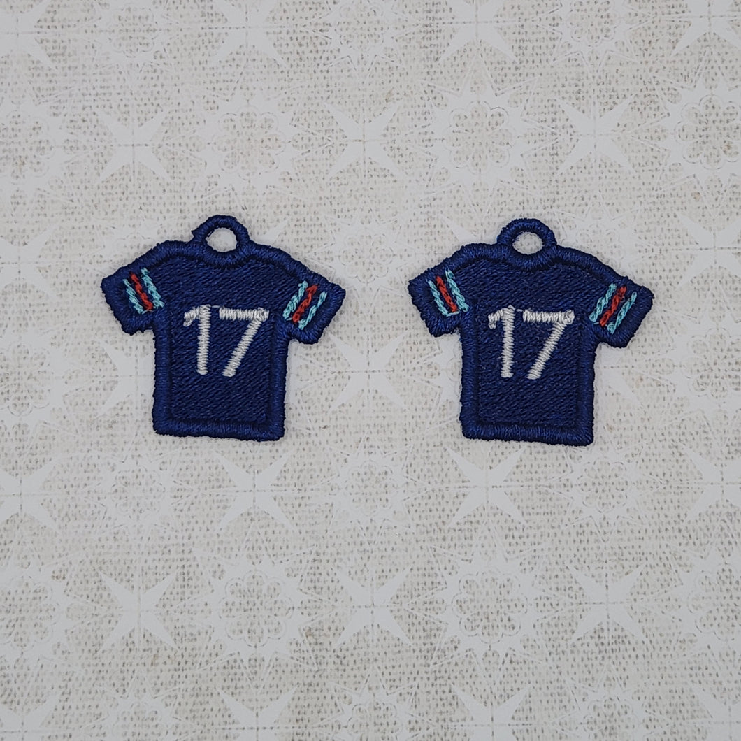 Football Jersey #17 - Navy/Lt Blue/Red/White