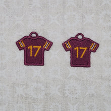 Load image into Gallery viewer, Football Jersey #17 - Burgundy/Yellow/White