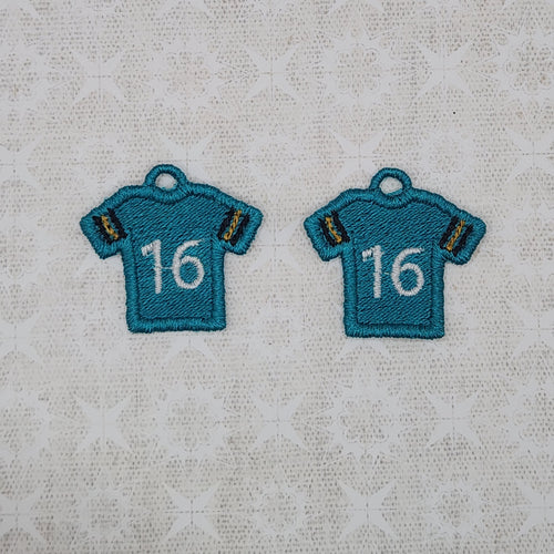 Football Jersey #16 - Teal/Gold/Black/White