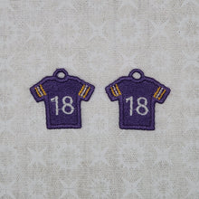 Load image into Gallery viewer, Football Jersey #18 - Purple/White/Gold