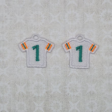 Load image into Gallery viewer, Football Jersey #1 - White/Aqua/Orange