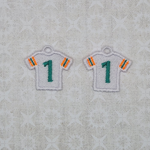 Football Jersey #1 - White/Aqua/Orange