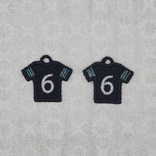 Load image into Gallery viewer, Football Jersey #6 - Black/Blue/Gray