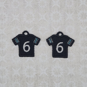 Football Jersey #6 - Black/Blue/Gray